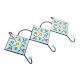 Turquoise And Yellow Tiny Flower Ceramic Tiles Hooks